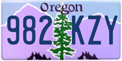 OR license plate 982KZY