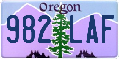 OR license plate 982LAF