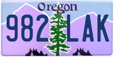 OR license plate 982LAK
