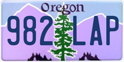 OR license plate 982LAP