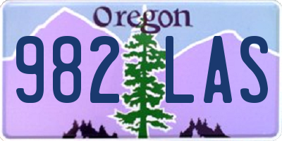 OR license plate 982LAS