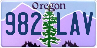 OR license plate 982LAV