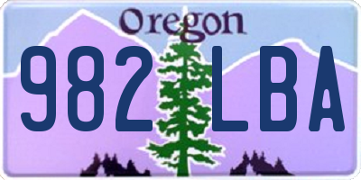 OR license plate 982LBA