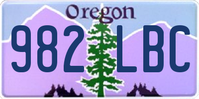 OR license plate 982LBC
