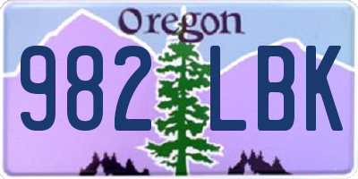 OR license plate 982LBK