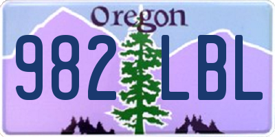 OR license plate 982LBL