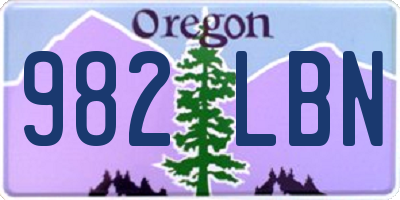 OR license plate 982LBN