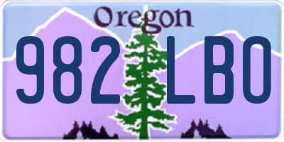 OR license plate 982LBO