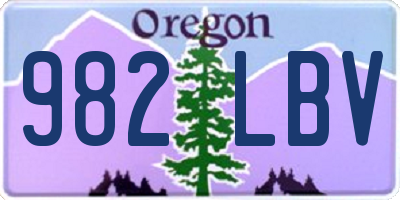 OR license plate 982LBV