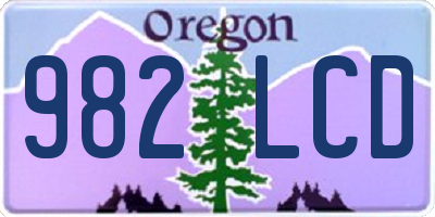 OR license plate 982LCD