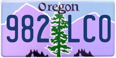OR license plate 982LCO