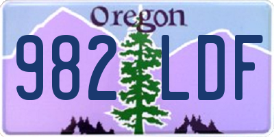 OR license plate 982LDF