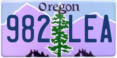 OR license plate 982LEA