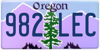 OR license plate 982LEC
