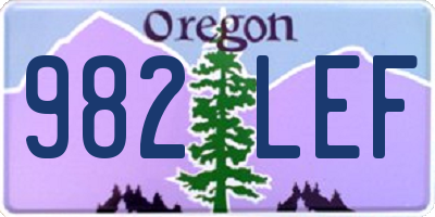 OR license plate 982LEF