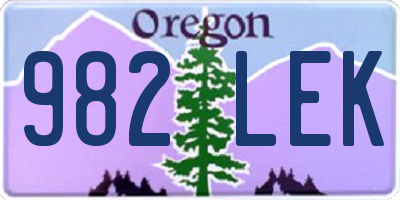 OR license plate 982LEK