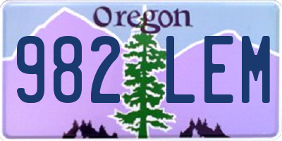 OR license plate 982LEM