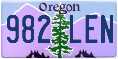 OR license plate 982LEN