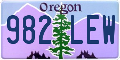 OR license plate 982LEW