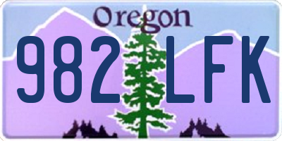 OR license plate 982LFK