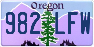 OR license plate 982LFW