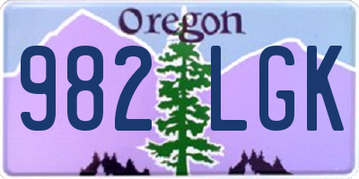 OR license plate 982LGK