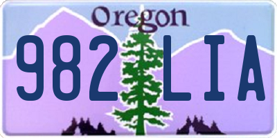 OR license plate 982LIA