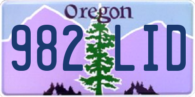 OR license plate 982LID