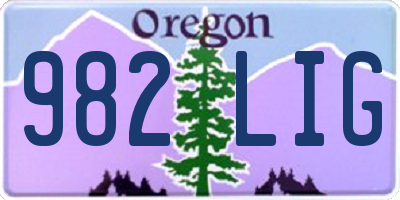 OR license plate 982LIG