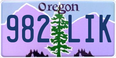 OR license plate 982LIK