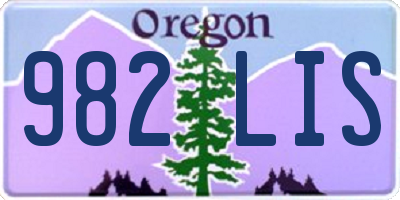 OR license plate 982LIS