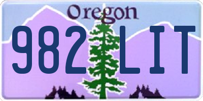 OR license plate 982LIT