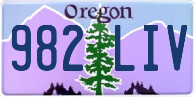 OR license plate 982LIV