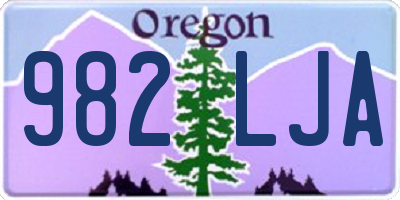 OR license plate 982LJA