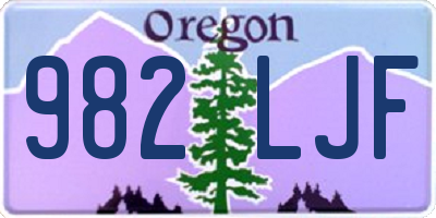 OR license plate 982LJF