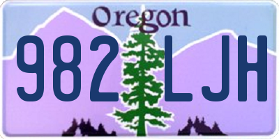 OR license plate 982LJH