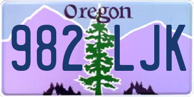 OR license plate 982LJK