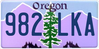 OR license plate 982LKA