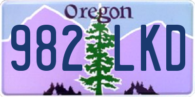 OR license plate 982LKD