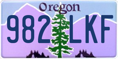 OR license plate 982LKF
