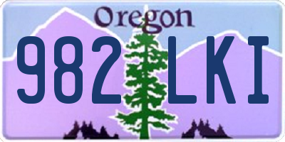 OR license plate 982LKI