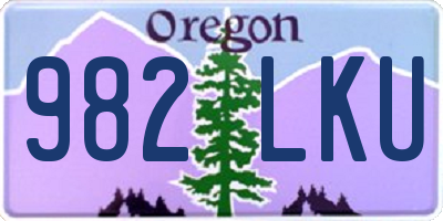 OR license plate 982LKU