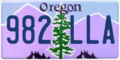 OR license plate 982LLA
