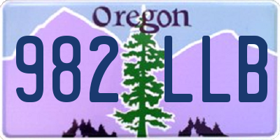 OR license plate 982LLB