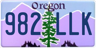 OR license plate 982LLK