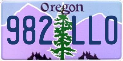 OR license plate 982LLO