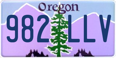 OR license plate 982LLV