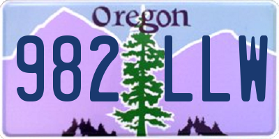 OR license plate 982LLW