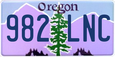 OR license plate 982LNC