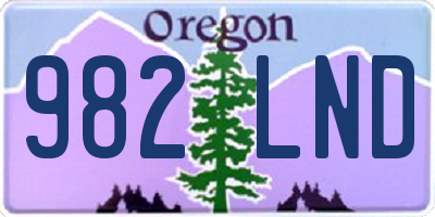 OR license plate 982LND
